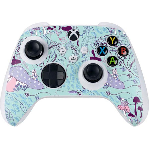 Disney Alice in Wonderland (animated) Mushrooms Print Pattern Xbox Series S Controller Skin